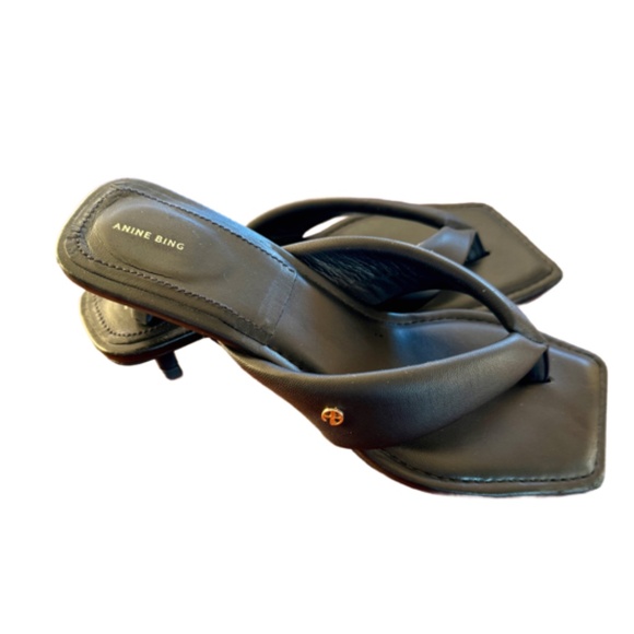 Anine Bing Viola Leather slip on kitten heel Sandal Size 10 or 40 EU - Picture 2 of 8